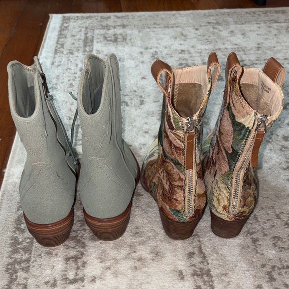 Altar'd State Green and Floral Ankle Boot - Picture 2 of 4